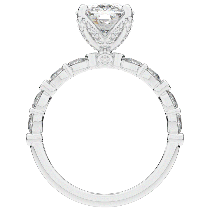 3.60CT.TW CUSHION LAB DIAMOND SOLITAIRE ENGAGEMENT RING - Nazarelle