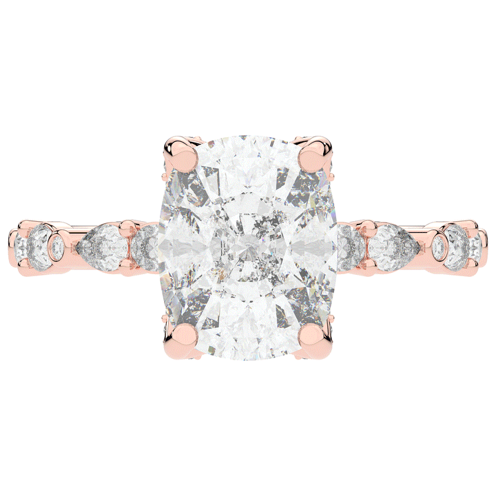 3.60CT.TW CUSHION LAB DIAMOND SOLITAIRE ENGAGEMENT RING - Nazarelle