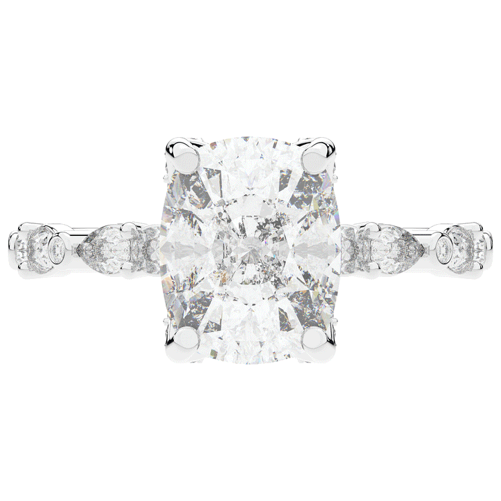 3.60CT.TW CUSHION LAB DIAMOND SOLITAIRE ENGAGEMENT RING - Nazarelle