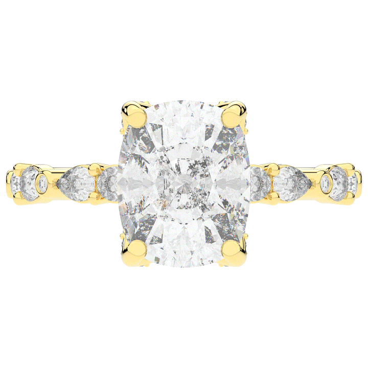 3.60CT.TW CUSHION LAB DIAMOND SOLITAIRE ENGAGEMENT RING - Nazarelle