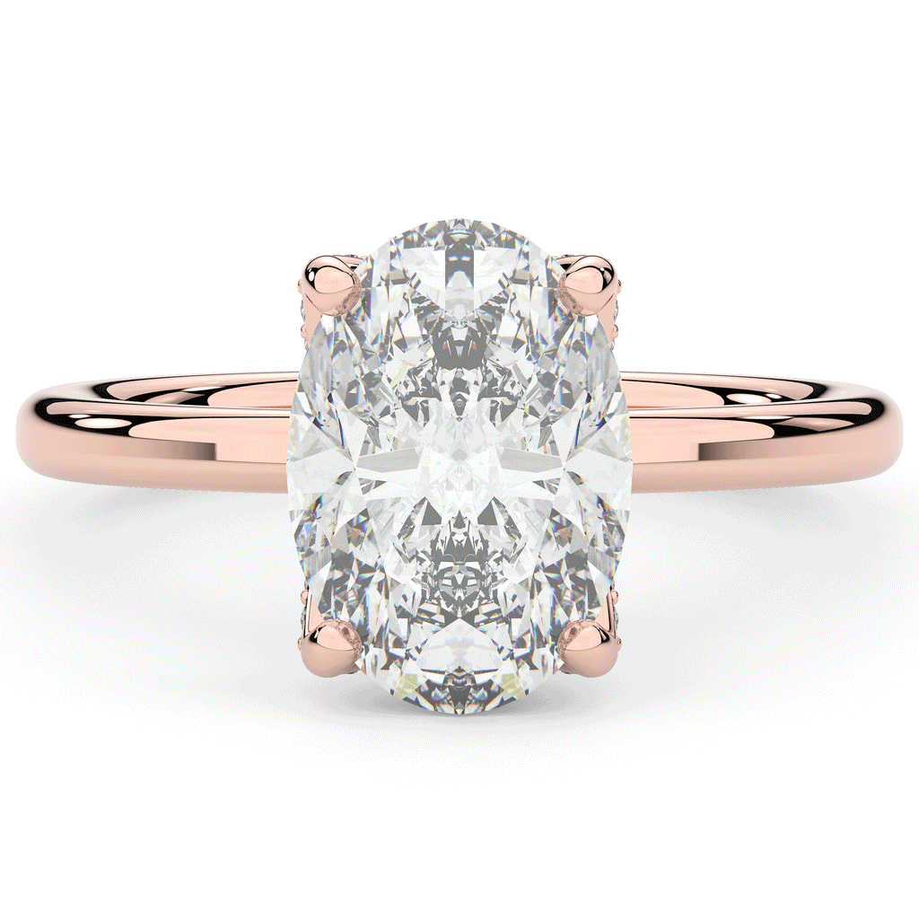 3.10CT.TW OVAL LAB DIAMOND ENGAGEMENT RING - Nazarelle