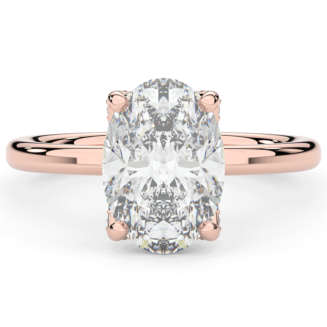 3.10CT.TW OVAL LAB DIAMOND ENGAGEMENT RING - Nazarelle
