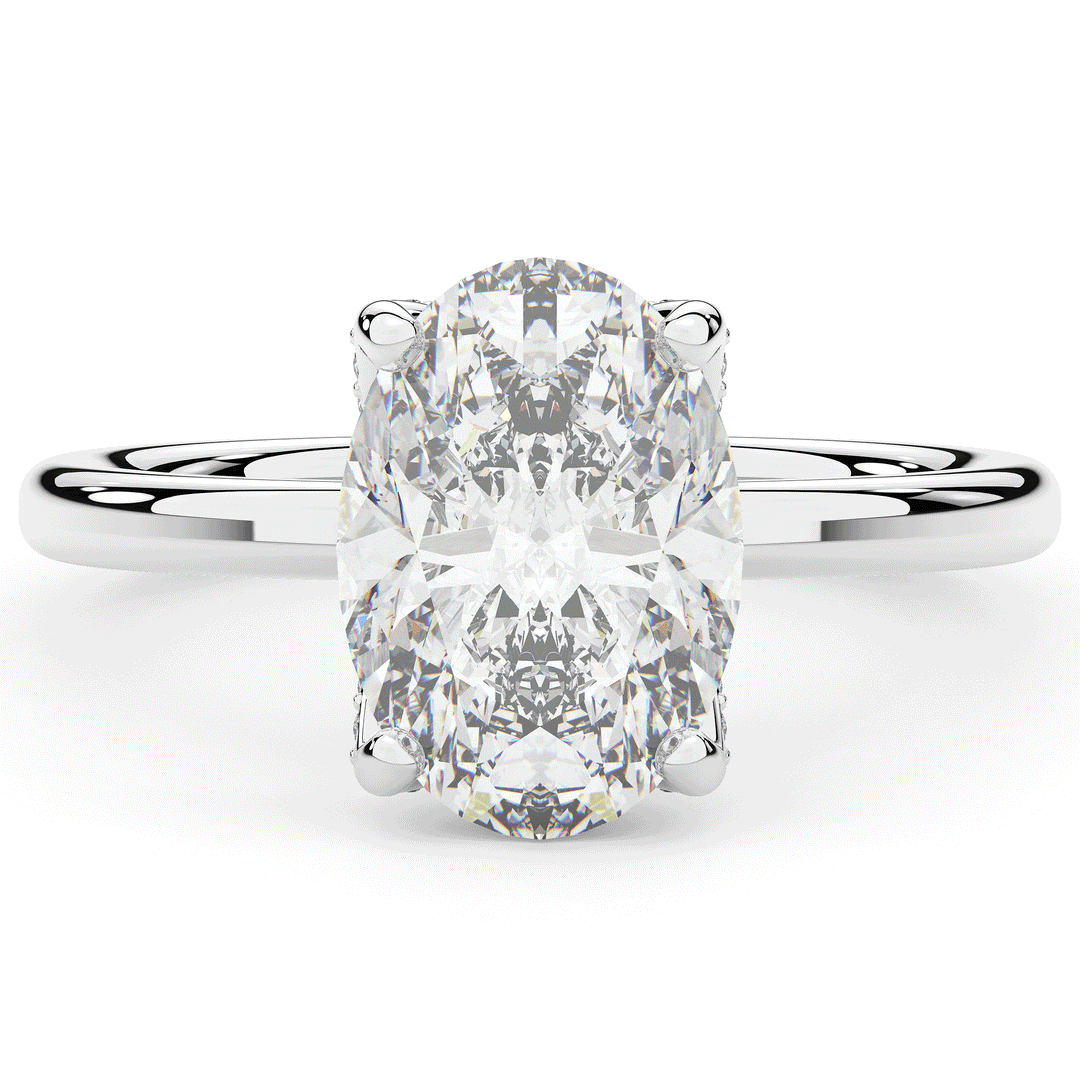 3.10CT.TW OVAL LAB DIAMOND ENGAGEMENT RING - Nazarelle