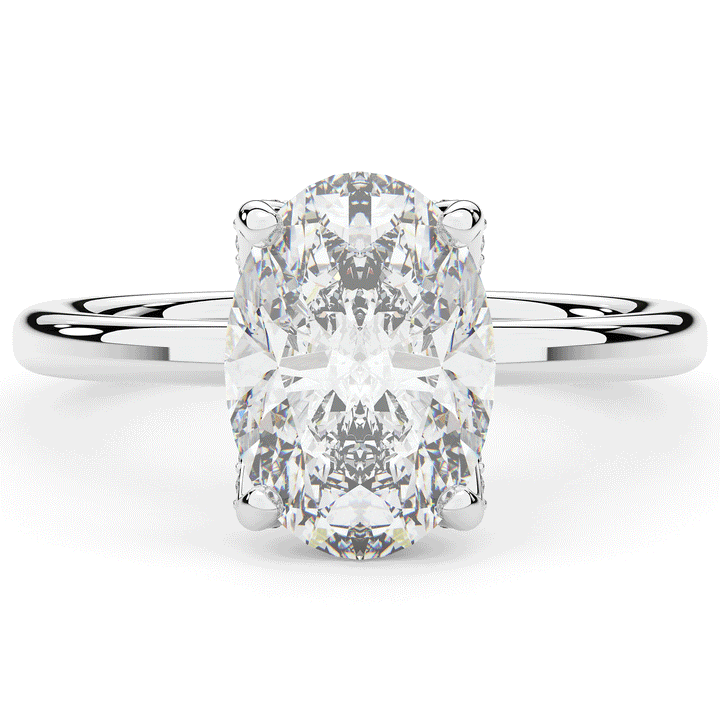 3.10CT.TW OVAL LAB DIAMOND ENGAGEMENT RING - Nazarelle