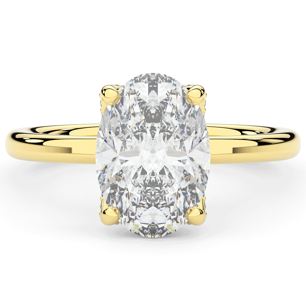 3.10CT.TW OVAL LAB DIAMOND ENGAGEMENT RING - Nazarelle