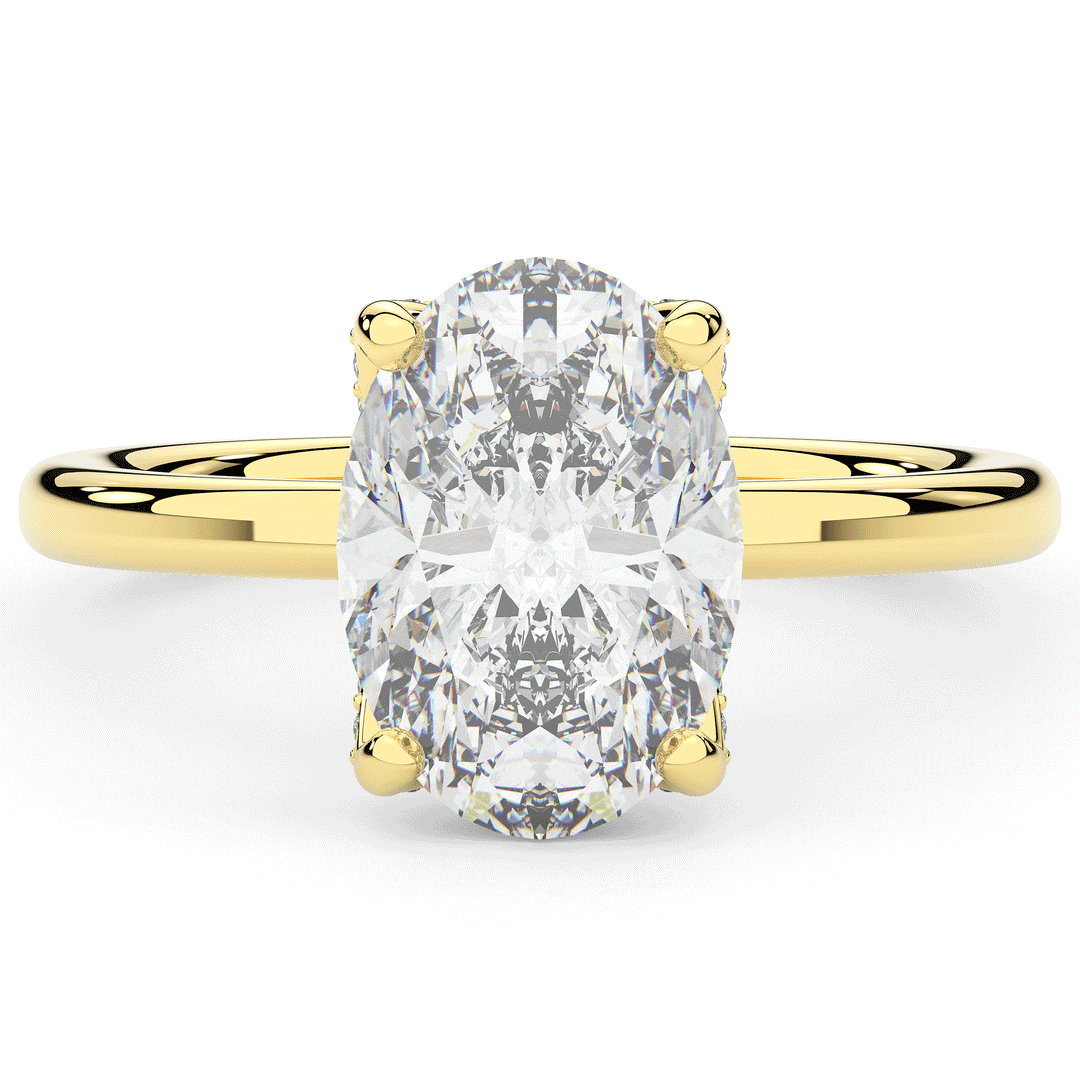 3.10CT.TW OVAL LAB DIAMOND ENGAGEMENT RING - Nazarelle