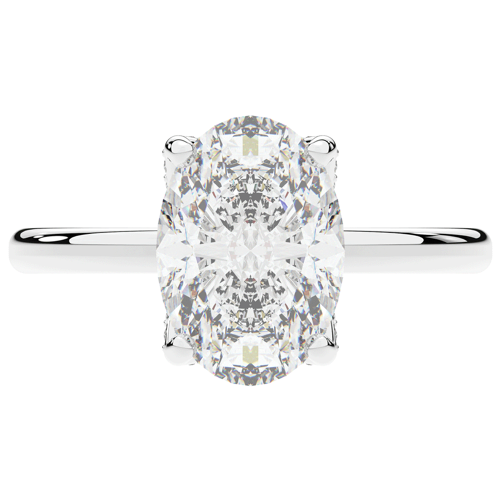 3.10CT.TW OVAL LAB DIAMOND ENGAGEMENT RING - Nazarelle