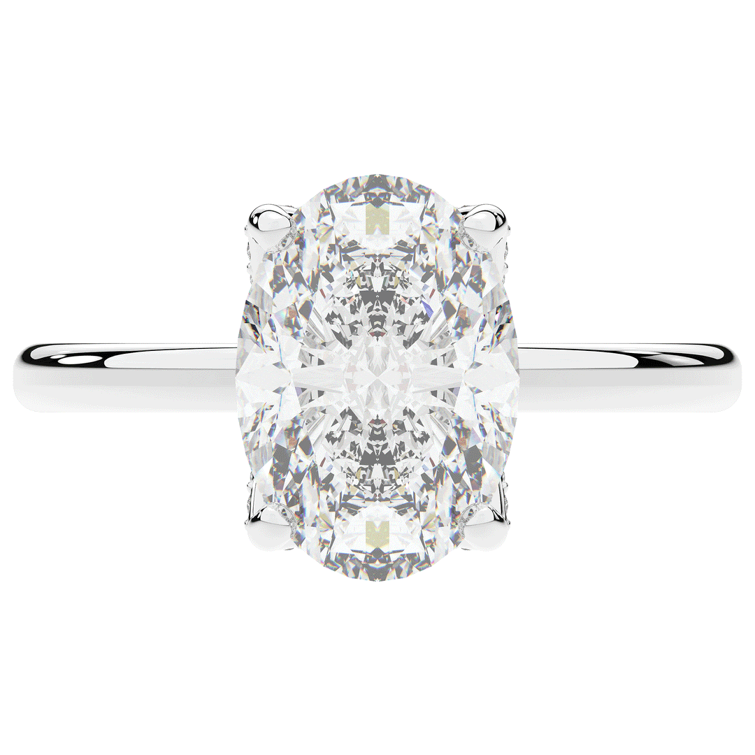 3.10CT.TW OVAL LAB DIAMOND ENGAGEMENT RING - Nazarelle