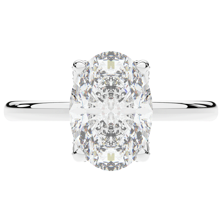 3.10CT.TW OVAL LAB DIAMOND ENGAGEMENT RING - Nazarelle