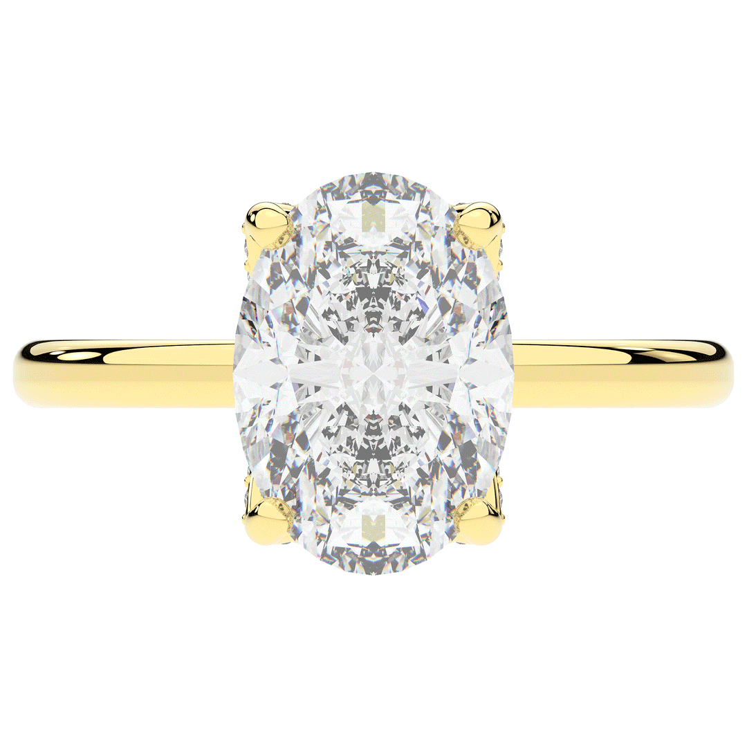 3.10CT.TW OVAL LAB DIAMOND ENGAGEMENT RING - Nazarelle