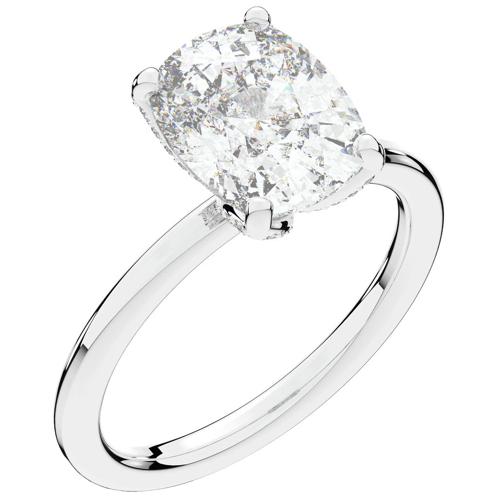 3.10CT.TW CUSHION LAB DIAMOND ENGAGEMENT RING - Nazarelle