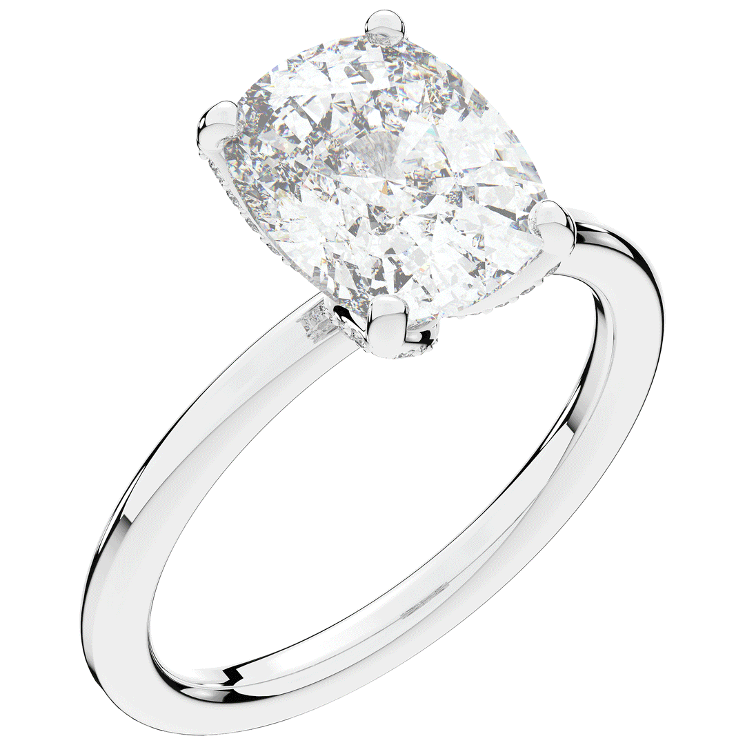 3.10CT.TW CUSHION LAB DIAMOND ENGAGEMENT RING - Nazarelle