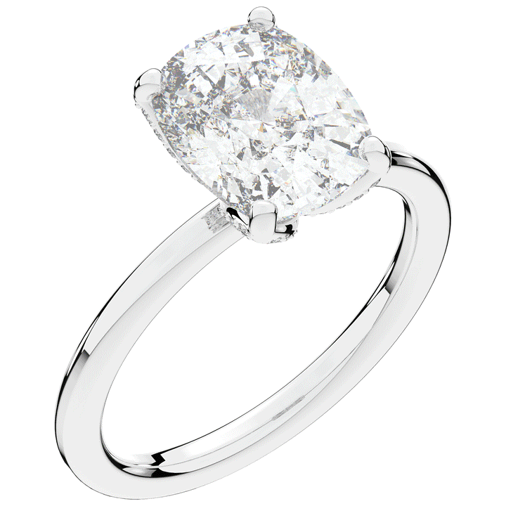 3.10CT.TW CUSHION LAB DIAMOND ENGAGEMENT RING - Nazarelle