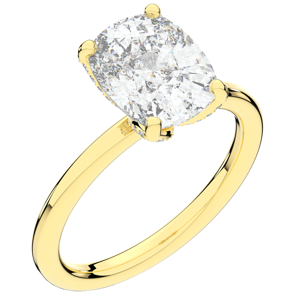 3.10CT.TW CUSHION LAB DIAMOND ENGAGEMENT RING - Nazarelle