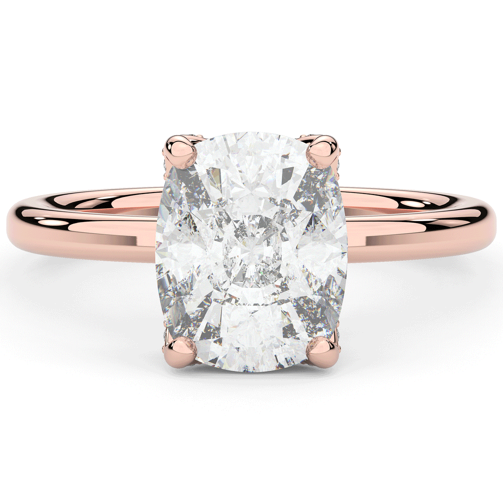 3.10CT.TW CUSHION LAB DIAMOND ENGAGEMENT RING - Nazarelle