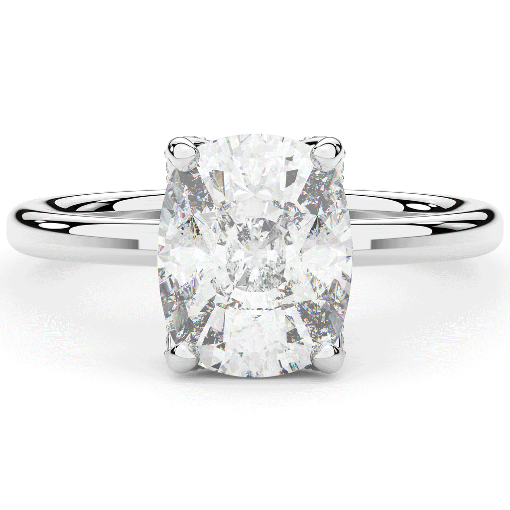 3.10CT.TW CUSHION LAB DIAMOND ENGAGEMENT RING - Nazarelle