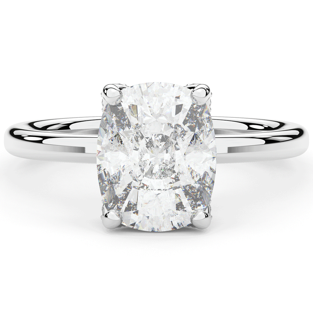 3.10CT.TW CUSHION LAB DIAMOND ENGAGEMENT RING - Nazarelle