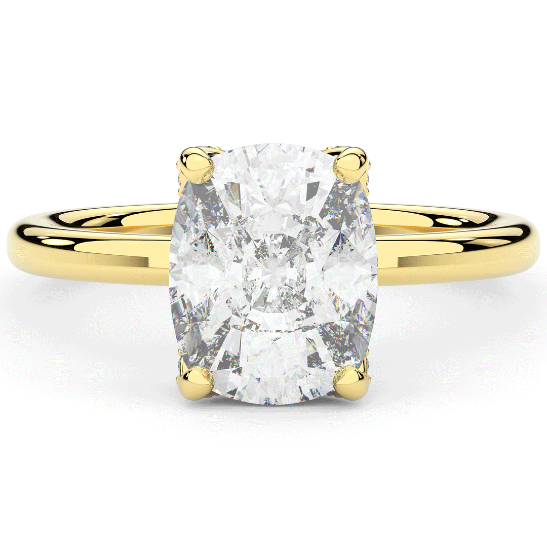 3.10CT.TW CUSHION LAB DIAMOND ENGAGEMENT RING - Nazarelle