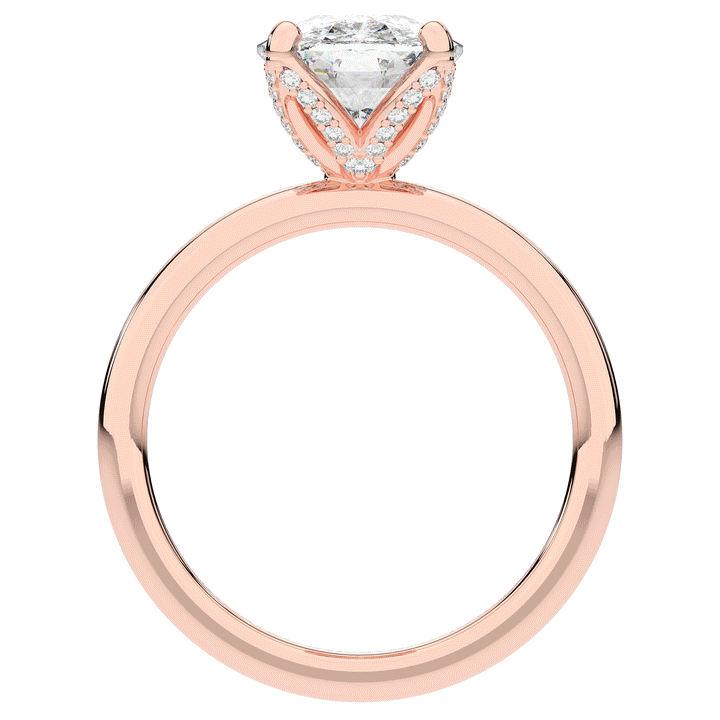 3.10CT.TW CUSHION LAB DIAMOND ENGAGEMENT RING - Nazarelle