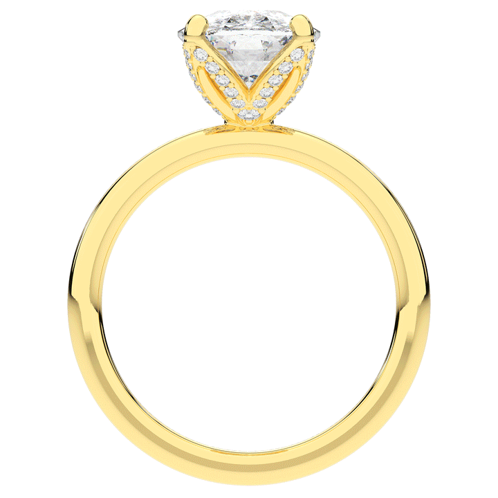 3.10CT.TW CUSHION LAB DIAMOND ENGAGEMENT RING - Nazarelle