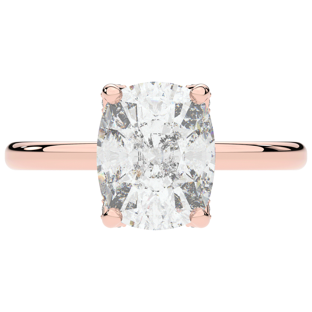 3.10CT.TW CUSHION LAB DIAMOND ENGAGEMENT RING - Nazarelle