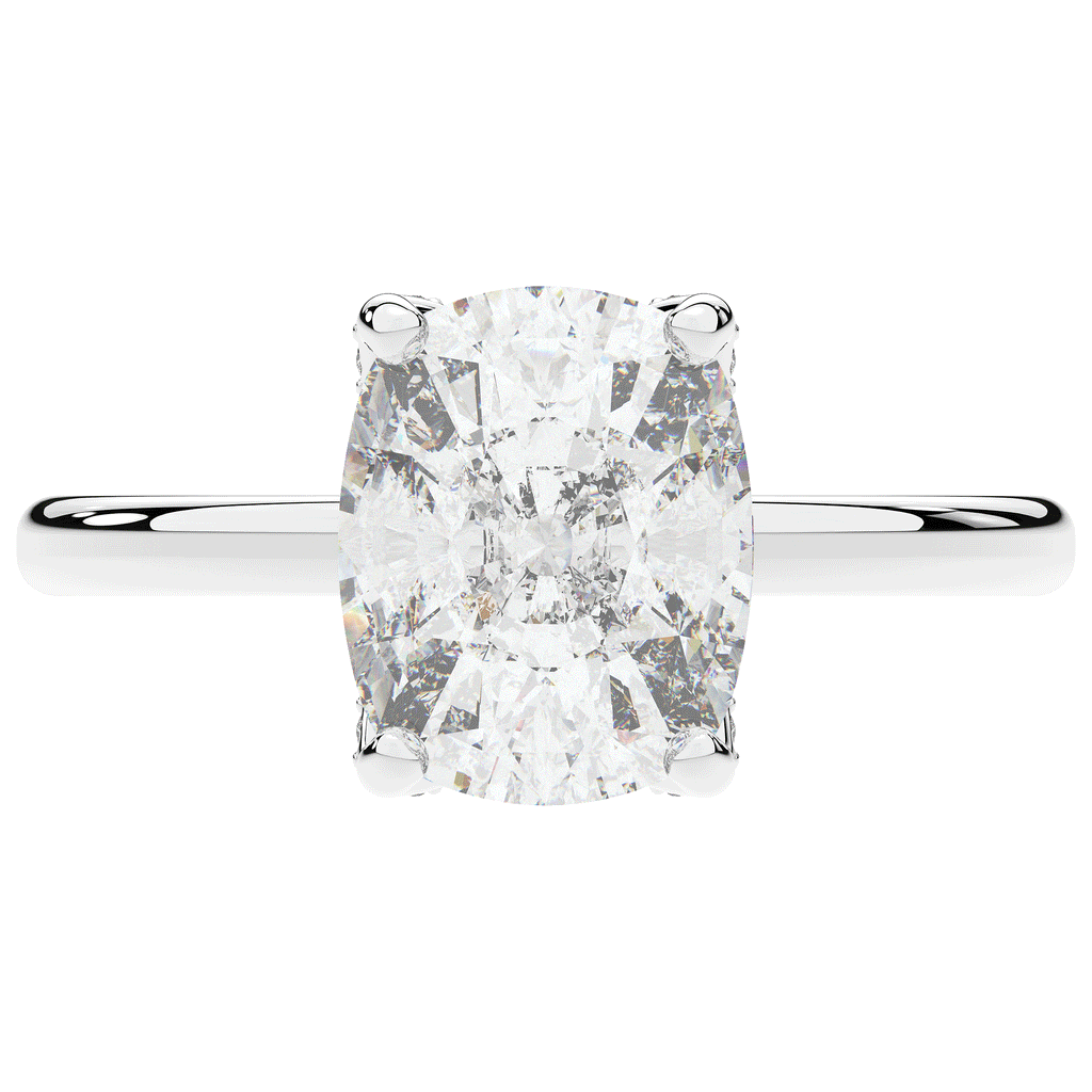 3.10CT.TW CUSHION LAB DIAMOND ENGAGEMENT RING - Nazarelle
