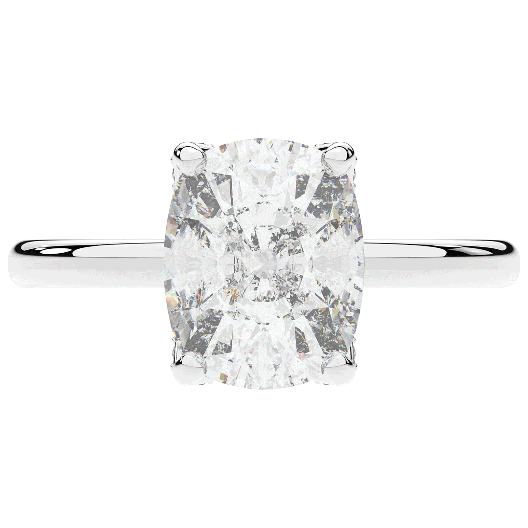 3.10CT.TW CUSHION LAB DIAMOND ENGAGEMENT RING - Nazarelle