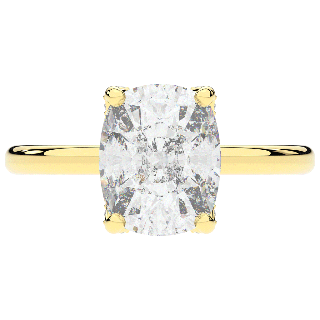 3.10CT.TW CUSHION LAB DIAMOND ENGAGEMENT RING - Nazarelle