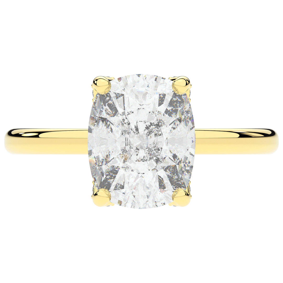 3.10CT.TW CUSHION LAB DIAMOND ENGAGEMENT RING - Nazarelle