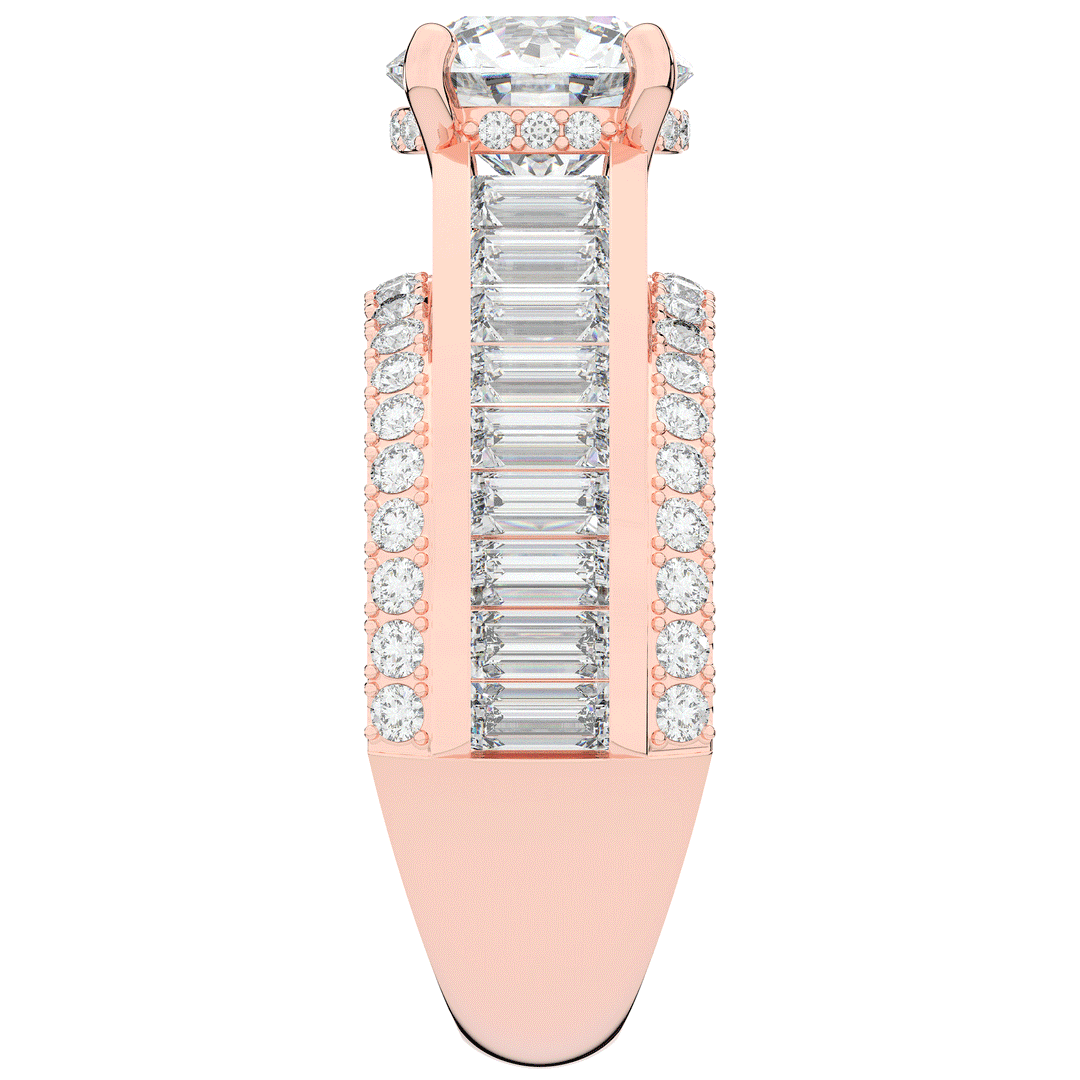 3.15CT.TW ROUND LAB DIAMOND ENGAGEMENT RING - Nazarelle