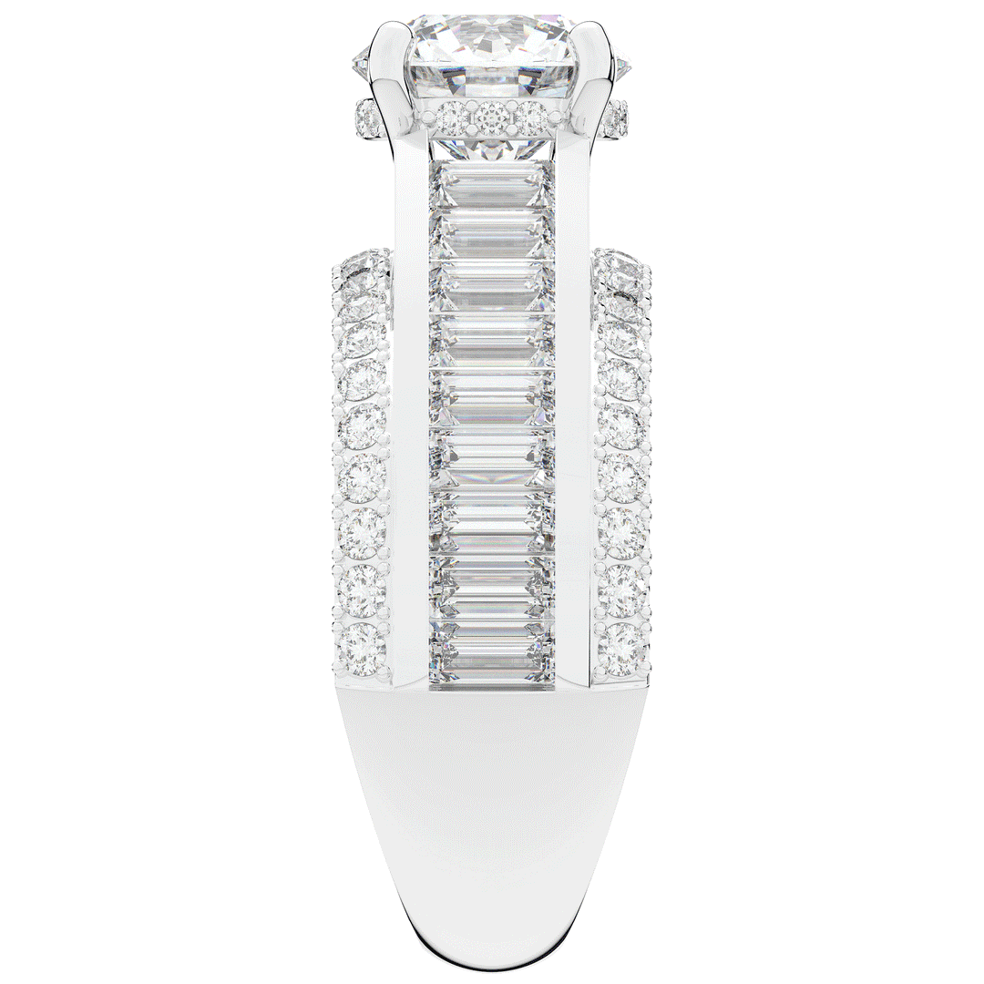 3.15CT.TW ROUND LAB DIAMOND ENGAGEMENT RING - Nazarelle