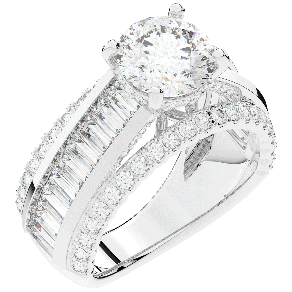 3.15CT.TW ROUND LAB DIAMOND ENGAGEMENT RING - Nazarelle