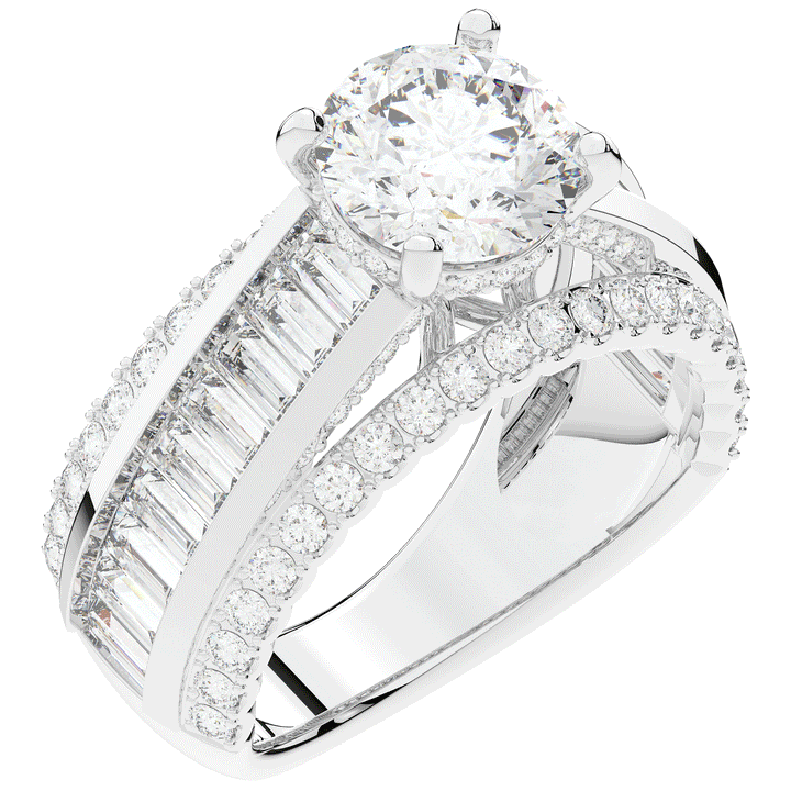 3.15CT.TW ROUND LAB DIAMOND ENGAGEMENT RING - Nazarelle