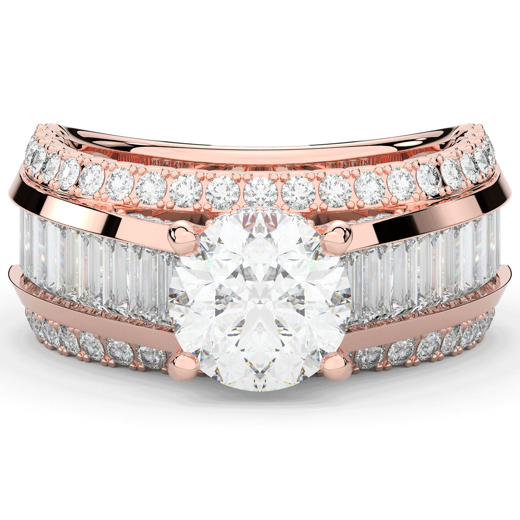 3.15CT.TW ROUND LAB DIAMOND ENGAGEMENT RING - Nazarelle