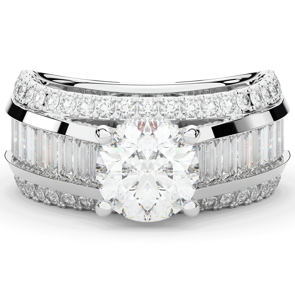 3.15CT.TW ROUND LAB DIAMOND ENGAGEMENT RING - Nazarelle