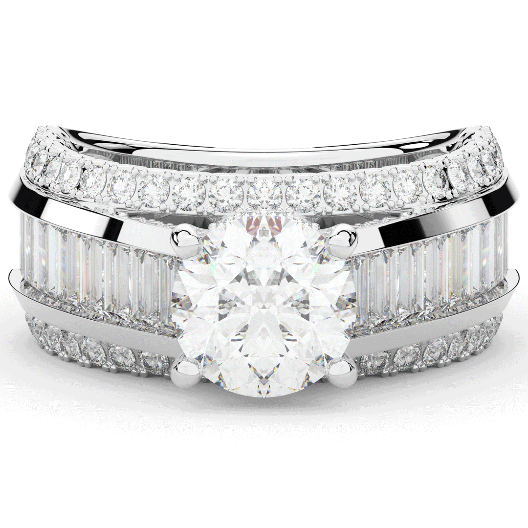 3.15CT.TW ROUND LAB DIAMOND ENGAGEMENT RING - Nazarelle