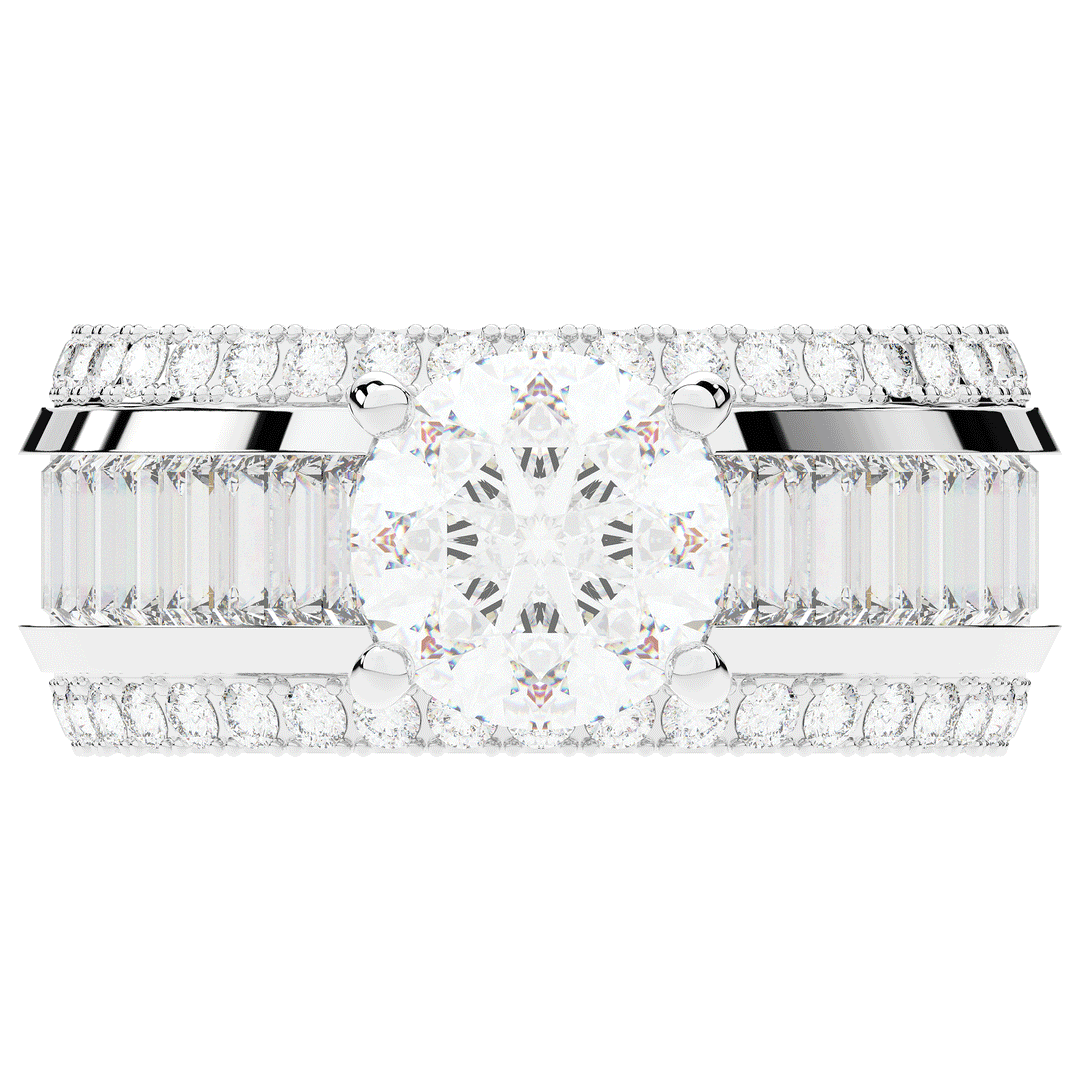 3.15CT.TW ROUND LAB DIAMOND ENGAGEMENT RING - Nazarelle