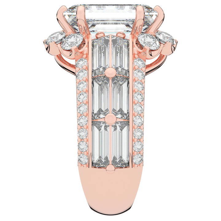 8.25CT.TW EMERALD CUT LAB DIAMOND HALO ENGAGEMENT RING - Nazarelle