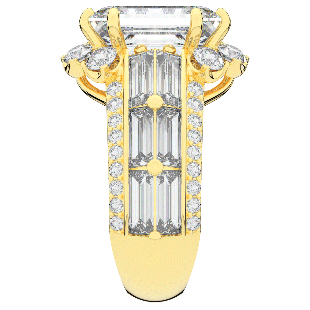 8.25CT.TW EMERALD CUT LAB DIAMOND HALO ENGAGEMENT RING - Nazarelle
