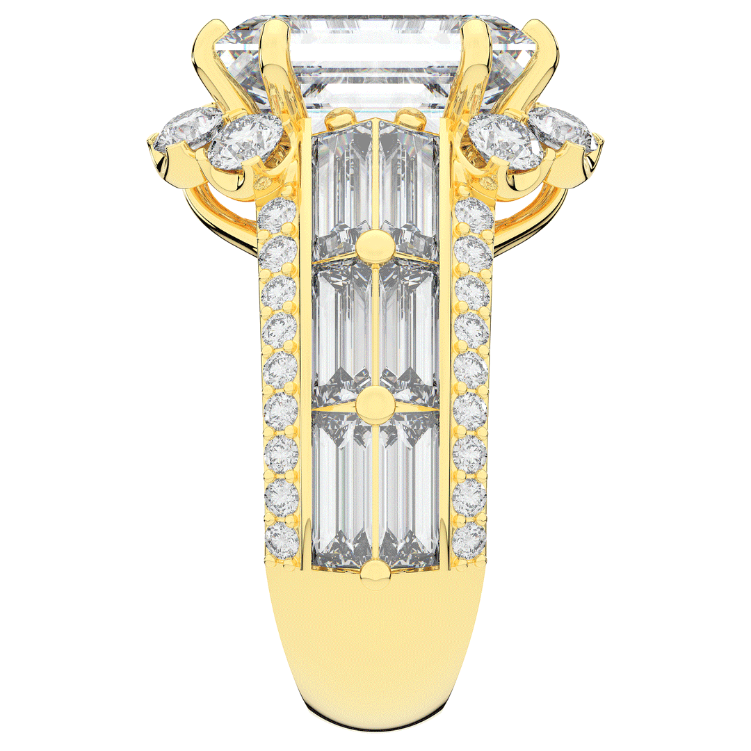 8.25CT.TW EMERALD CUT LAB DIAMOND HALO ENGAGEMENT RING - Nazarelle