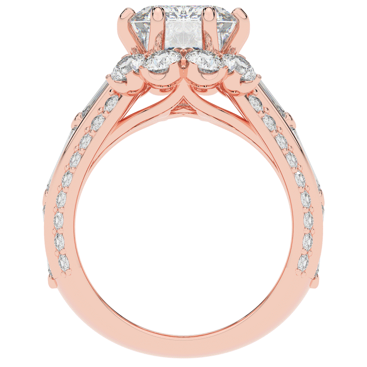 8.25CT.TW EMERALD CUT LAB DIAMOND HALO ENGAGEMENT RING - Nazarelle