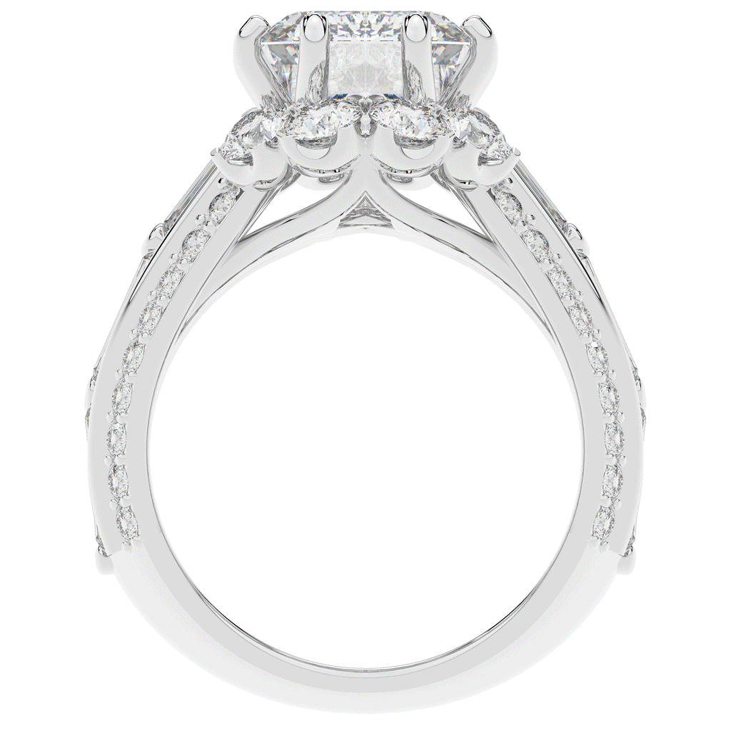 8.25CT.TW EMERALD CUT LAB DIAMOND HALO ENGAGEMENT RING - Nazarelle