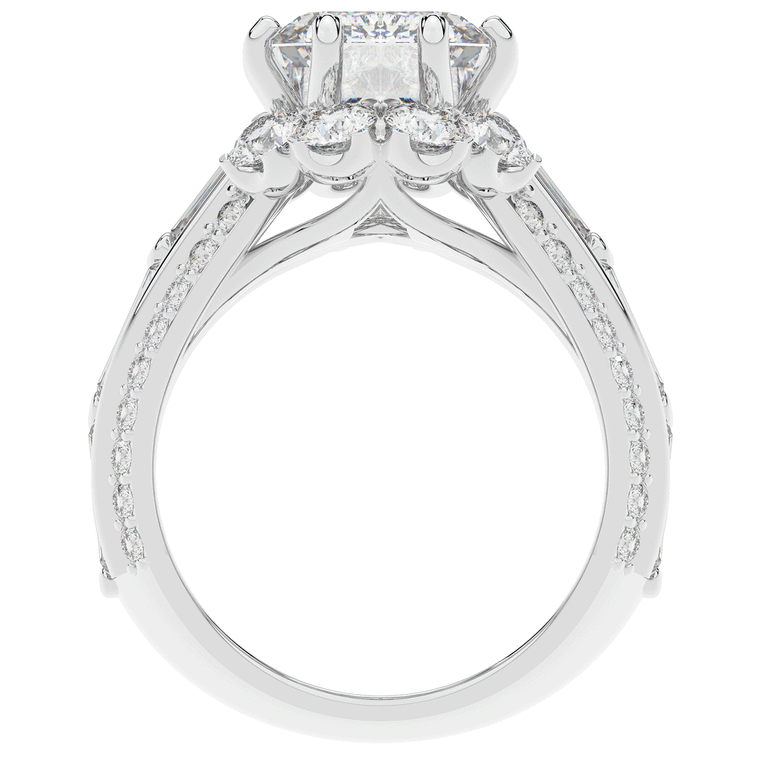 8.25CT.TW EMERALD CUT LAB DIAMOND HALO ENGAGEMENT RING - Nazarelle