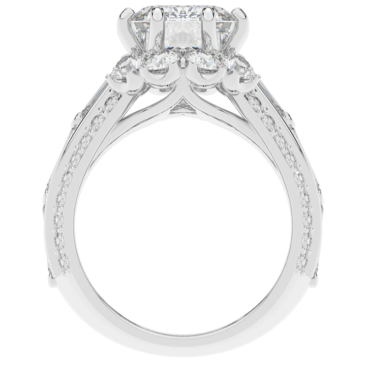 8.25CT.TW EMERALD CUT LAB DIAMOND HALO ENGAGEMENT RING - Nazarelle