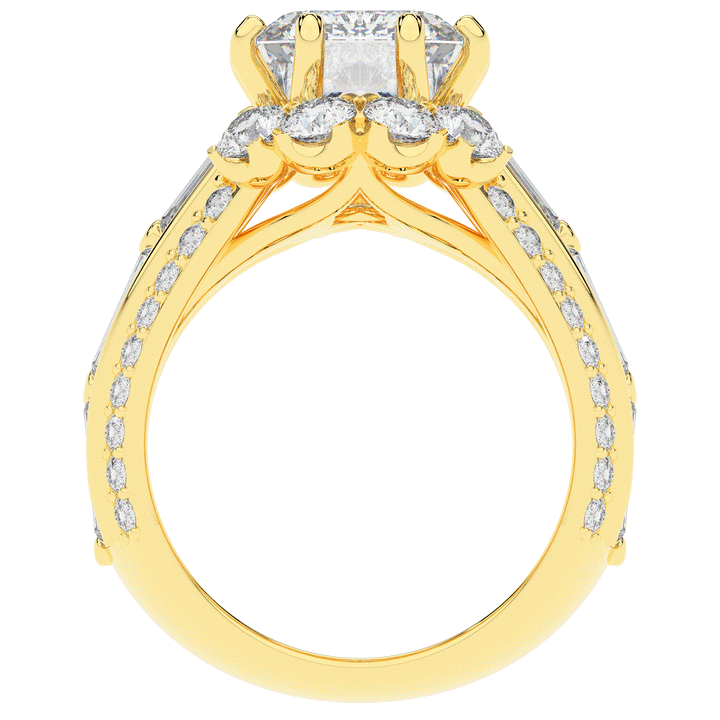 8.25CT.TW EMERALD CUT LAB DIAMOND HALO ENGAGEMENT RING - Nazarelle