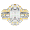8.25CT.TW EMERALD CUT LAB DIAMOND HALO ENGAGEMENT RING - Nazarelle