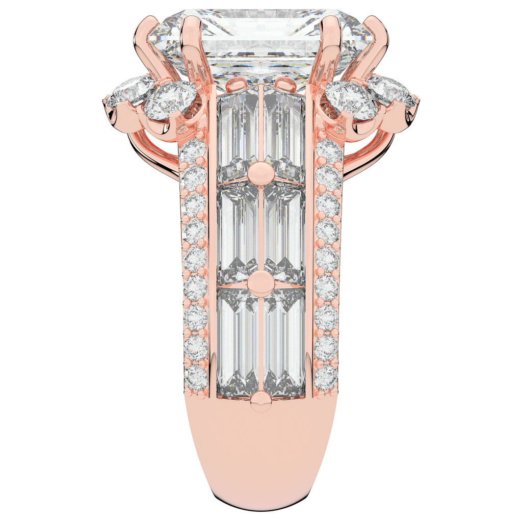 8.25CT.TW RADIANT LAB DIAMOND HALO ENGAGEMENT RING - Nazarelle