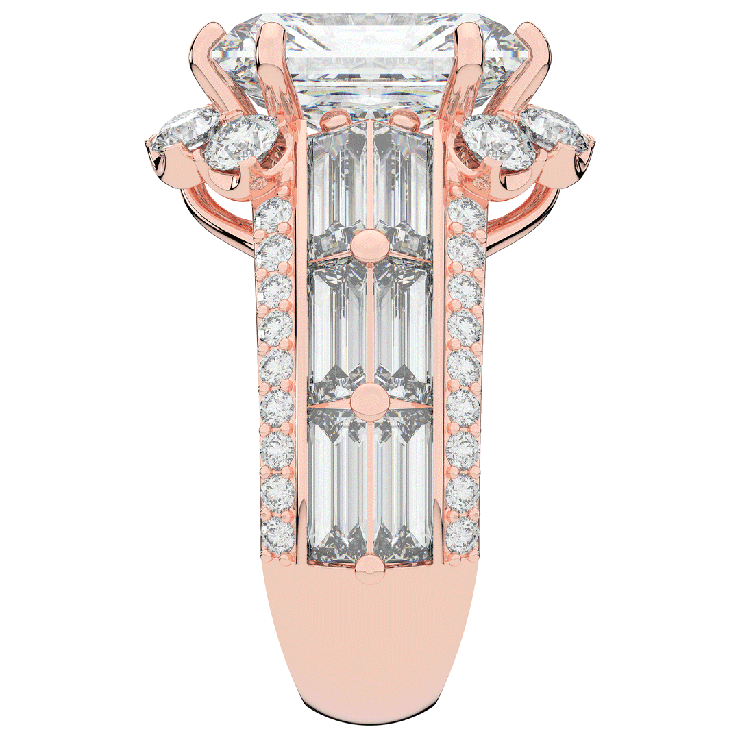 8.25CT.TW RADIANT LAB DIAMOND HALO ENGAGEMENT RING - Nazarelle