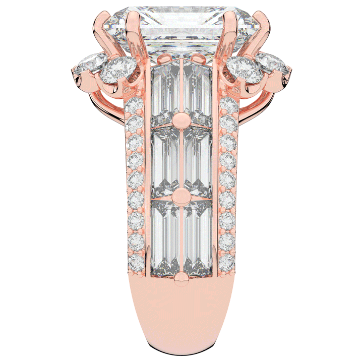 8.25CT.TW RADIANT LAB DIAMOND HALO ENGAGEMENT RING - Nazarelle