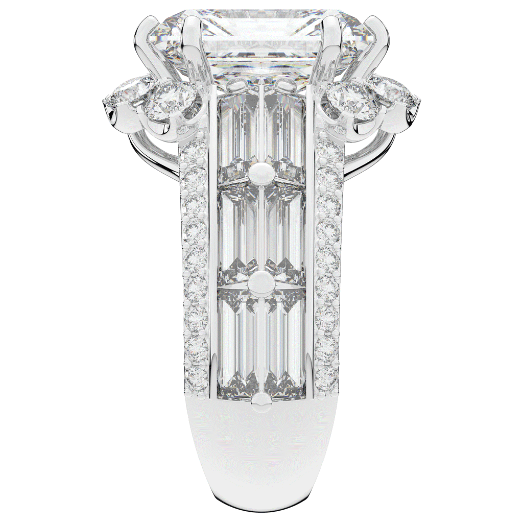 8.25CT.TW RADIANT LAB DIAMOND HALO ENGAGEMENT RING - Nazarelle